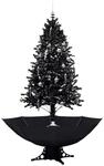 vidaXL Schneiender Weihnachtsbaum mit Schirmfu&szlig; Schwarz 190 cm PVC