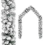 vidaXL Weihnachtsgirlande mit Schnee Gr&uuml;n 20 m PVC 320969