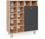 Vicco Badschrank Fynn Anthrazit/Goldkraft Eiche 79 x 92 cm