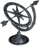 Relaxdays Sonnenuhr Gusseisen Grau Wetterfest 27 cm x 26 cm x 18 cm 1,15 kg