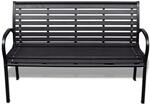 vidaXL Gartenbank 125 cm Stahl und WPC Schwarz