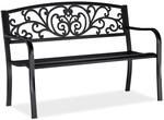 Relaxdays Gartenbank Metall Schwarz Zweisitzer 86,5 cm x 127 cm x 60 cm 14 kg