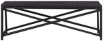 vidaXL Gartenbank 120 cm Poly Rattan Schwarz