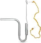 Relaxdays Fahrradleine f&uuml;r Hunde Nylon/Stahl Gelb mit Abstandhalter Verstellbar 47