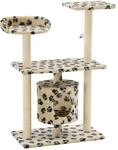 vidaXL Katzen-Kratzbaum Sisal 95 cm Beige Pfoten-Aufdruck