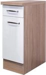 Flex-Well Exclusiv K&uuml;chen-Unterschrank Valero 30 cm Hochglanz Wei&szlig;-Sonoma...