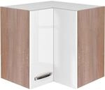 Flex-Well Exclusiv K&uuml;chen-Eck-H&auml;ngeschrank Valero 60 cm x 60 cm Hochglanz Wei&szlig;