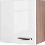 Flex-Well Exclusiv K&uuml;chen-Oberschrank Valero 50x55cm Hochglanz Wei&szlig;-Sonoma...