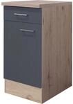Flex-Well Exclusiv K&uuml;chen-Unterschrank Morena 40cm Basaltgrau-San Remo Eiche