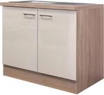 Flex-Well Exclusiv Sp&uuml;lenunterschrank Orlando 100 cm Kaschmir Glanz-Sonoma...