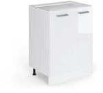 Vicco K&uuml;chenunterschrank R-Line Wei&szlig; Hochglanz/Wei&szlig; 60 cm ohne Arbeitsplatte