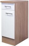Flex-Well Classic K&uuml;chen-Unterschrank Florida 30 cm Wei&szlig;-Sonoma Eiche