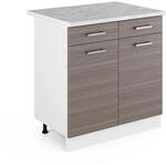 Vicco K&uuml;chenunterschrank R-Line Schubladenschrank f&uuml;r die K&uuml;che Grau/Wei&szlig;...