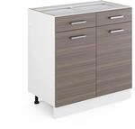 Vicco K&uuml;chenunterschrank R-Line Schubladenschrank f&uuml;r die K&uuml;che Edelgrau 80...