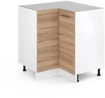 Vicco Eckunterschrank R-Line K&uuml;chen Eckschrank Sonoma/Wei&szlig; 76 cm ohne...