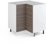 Vicco Eckunterschrank R-Line K&uuml;chen Eckschrank Grau/Wei&szlig; 76 cm ohne...