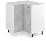 Vicco Eckunterschrank R-Line K&uuml;chen Eckschrank Beton/Wei&szlig; 76 cm ohne...