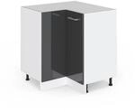 Vicco Eckunterschrank R-Line Anthrazit Hochglanz/Wei&szlig; 76 cm ohne Arbeitsplatte