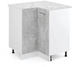 Vicco Eckunterschrank R-Line K&uuml;chen Eckschrank Beton/Wei&szlig; 76 cm AP Marmor