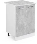 Vicco K&uuml;chenunterschrank R-Line K&uuml;chenkommode Beton/Wei&szlig; 60 cm AP Marmor
