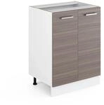 Vicco K&uuml;chenunterschrank R-Line K&uuml;chenkommode Grau/Wei&szlig; 60 cm ohne...