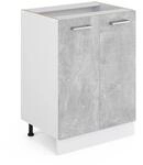 Vicco K&uuml;chenunterschrank R-Line K&uuml;chenkommode Beton/Wei&szlig; 60 cm ohne...