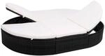 vidaXL Outdoor-Loungebett mit Kissen Poly Rattan Schwarz