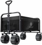KESSER Bollerwagen Faltbar Breite Kunststoffreifen Tragkraft 150 kg Schwarz Grau