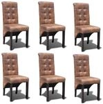vidaXL Esszimmerst&uuml;hle 6 Stk Braun Kunstleder 270554
