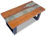 vidaXL Couchtisch Teak Harz 100x50 cm
