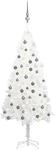 vidaXL K&uuml;nstlicher Weihnachtsbaum mit LEDs & Kugeln Wei&szlig; 120 cm Modell 3