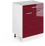 Vicco K&uuml;chenunterschrank R-Line Bordeaux Hochglanz/Wei&szlig; 60 cm mit Schublade...