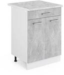 Vicco K&uuml;chenunterschrank R-Line Schubladenschrank f&uuml;r die K&uuml;che Beton 60 cm...