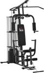 HOMCOM Kraftstation Metall PU Kunstleder Schwarz 150L x 110B x 210H cm