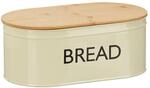 Relaxdays Brotkasten Metall Bambus Natur Mit Deckel 36 cm x 20 cm x 14 cm 1 kg