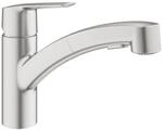 Grohe QuickFix Sp&uuml;ltischarmatur Start Supersteel mit ausziehbarer Dualbrause