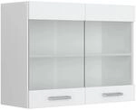Vicco K&uuml;chenglasschrank R-Line Glash&auml;ngeschrank Wei&szlig; Hochglanz/Wei&szlig; 80 cm