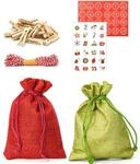 DuneDesign DIY Adventskalender Zum Selbst Bef&uuml;llen 24 Geschenk-S&auml;ckchen Rot