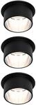 LED Einbauleuchten-Set Gil Coin 3StepDim rd starr 3x6W Schwarz matt/Eisen Alu