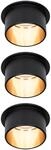 LED Einbauleuchten-Set Gil Coin 3StepDim rd starr 3x6W Schwarz matt/Gold