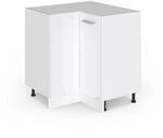 Vicco Eckunterschrank R-Line Wei&szlig; Hochglanz/Wei&szlig; 76 cm ohne Arbeitsplatte