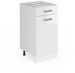 Vicco K&uuml;chenunterschrank R-Line Wei&szlig; Hochglanz/Wei&szlig; 40 cm ohne Arbeitsplatte