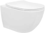 ECD Germany Hochwertiges Sp&uuml;lrandloses H&auml;nge WC Lang Wei&szlig; Toilette Keramik Sitz