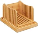 Relaxdays Brotschneidehilfe Bambus Natur Verstellbar Klappbar 19,5 cm x 23,5 cm x