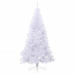 vidaXL K&uuml;nstlicher Halber Weihnachtsbaum mit St&auml;nder Wei&szlig; 210 cm PVC