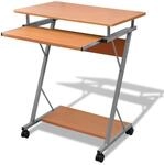 vidaXL Computertisch Computerwagen PC Tisch B&uuml;rotisch Laptop auf Rollen Braun 20052