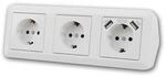 McPower CUP Aufbau Steckdosenblock Wei&szlig; 3-Fach & 2x USB A