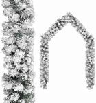 vidaXL Weihnachtsgirlande mit Schnee Gr&uuml;n 5 m PVC 320967