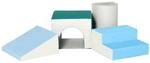 HOMCOM Kinder-Softplay-Set Kunstleder Mehrfarbig 150L x 50B x 39H cm