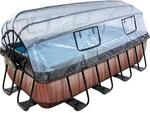 EXIT Wood Pool Braun 400x200x100cm m. Sandfilterpumpe u. Abdeckung